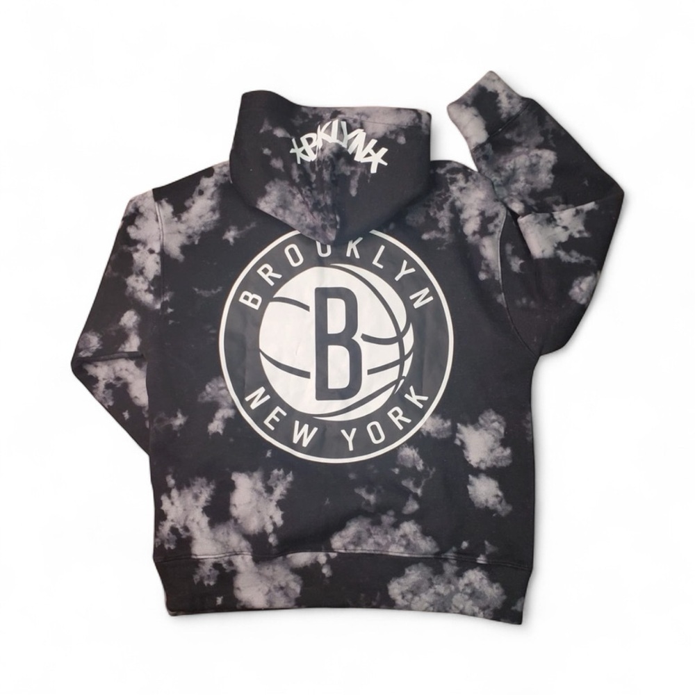 Hollister Brooklyn New York Basketball Fleece Hoodie Sweatshirt Tie Dye Black S